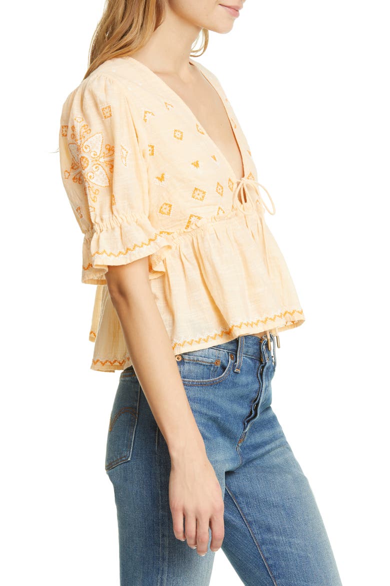 Tallulah Embroidered Blouse, Alternate, color, BELLE OF GEORGIA