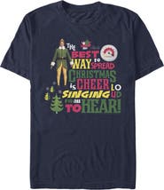 Elf Men's Christmas Cheer Loud Singing Short Sleeve Graphic T-Shirt