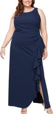 Alex Evenings Cascade Ruffle Sleeveless Gown