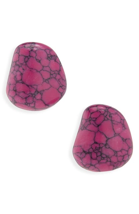 Collector Baroque Stone Stud Earrings