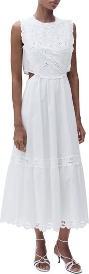 Mango Embroidered Sleeveless Dress MANGO Embroidered Eyelet