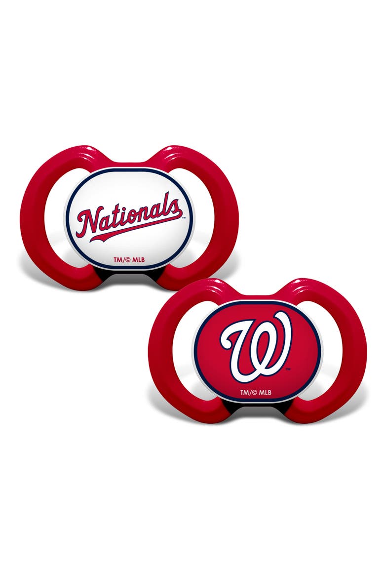 Washington Nationals Pacifier 2-Pack, Main, color, Multicolor