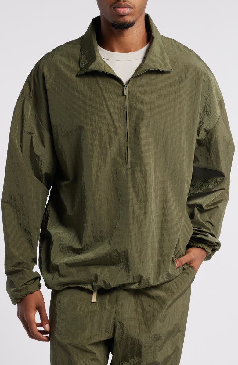 Fear of God Essentials Gender Inclusive Ripstop Nylon Half Zip Pullover, Main, color,