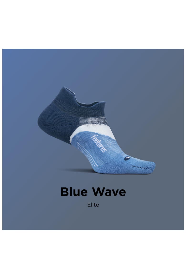 Elite Light Cushion No Show Tab Athletic Ankle Socks  Sport Sock with Targeted Compression, Alternate, color, Blue Wave