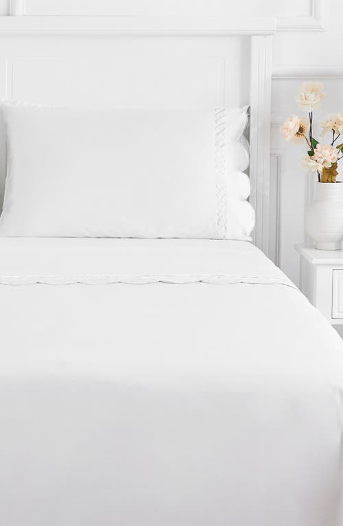 Melange Home Scallop Rope 600 Thread Count Sheet Set In White