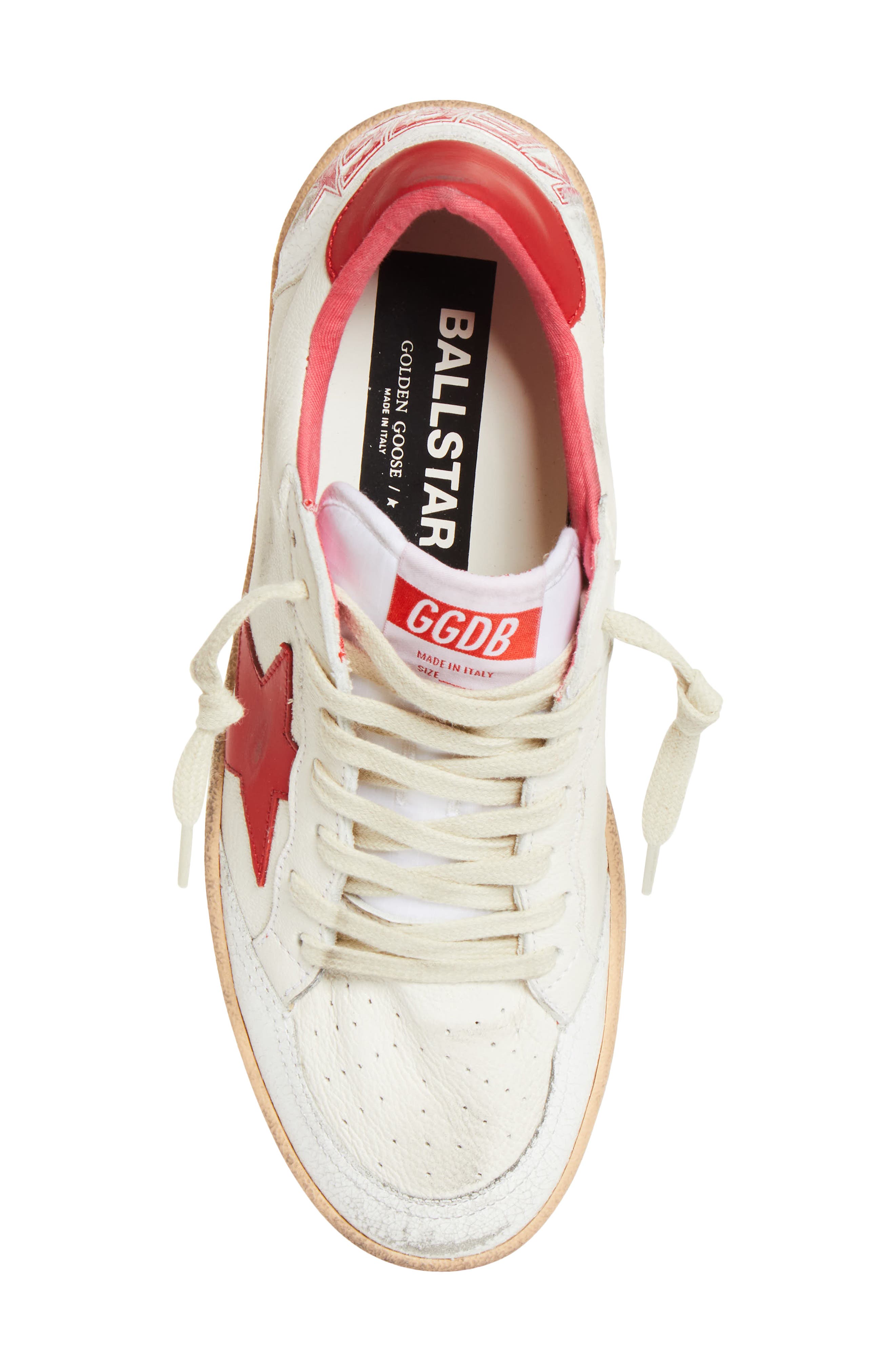 Golden Goose Ball Star Low Top Sneaker, Alternate, color, White/ Strawberry Red