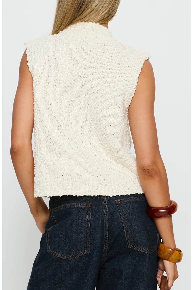 Lanette Mock Neck Sleeveless Bouclé Sweater, Alternate, color, CREAM
