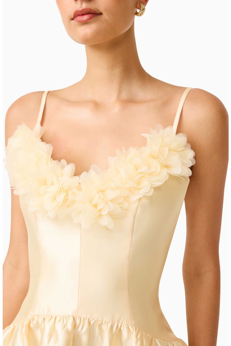 Ruffle Sateen Fit & Flare Gown, Alternate, color, YELLOW