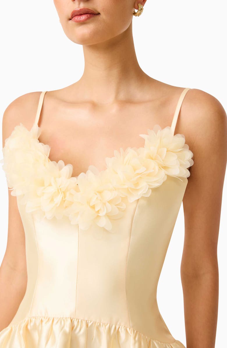 Elliatt Ruffle Sateen Fit & Flare Gown, Alternate, color, Yellow