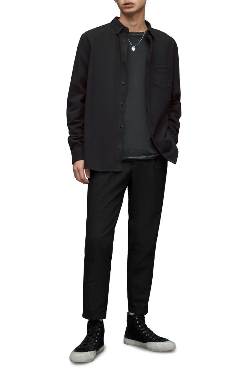 AllSaints Arden Cotton Button-Up Shirt, Alternate, color,