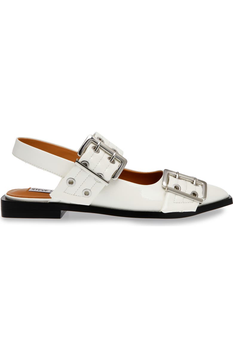 Steve Madden Graya Slingback Pointy Toe Flat, Alternate, color, Wht Patent