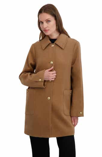 Tahari Paula Single Breasted Wool Bend Coat