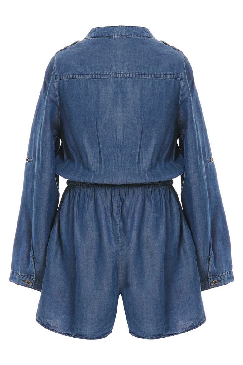 Kids' Soft Denim Romper, Alternate, color, DENIM