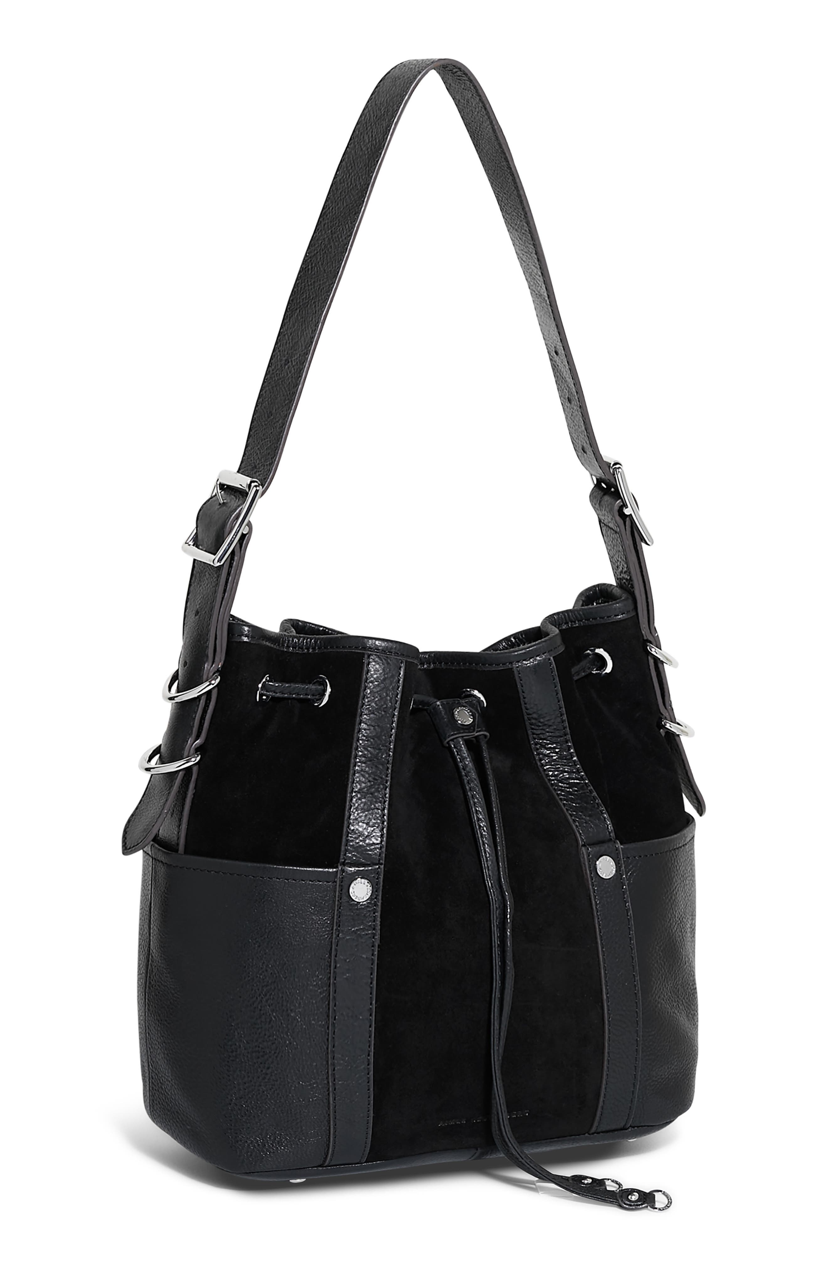 AIMEE About Town Leather & Suede Bucket Bag, Alternate, color, 