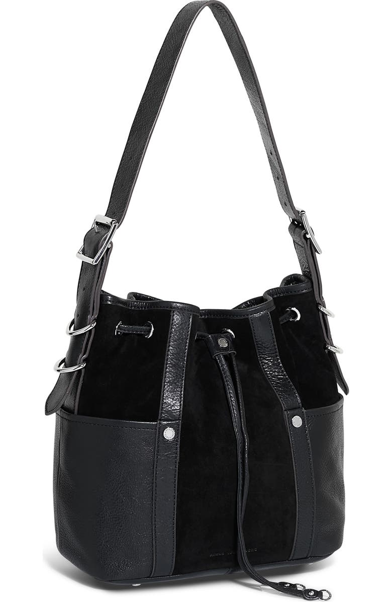 AIMEE About Town Leather & Suede Bucket Bag, Alternate, color,