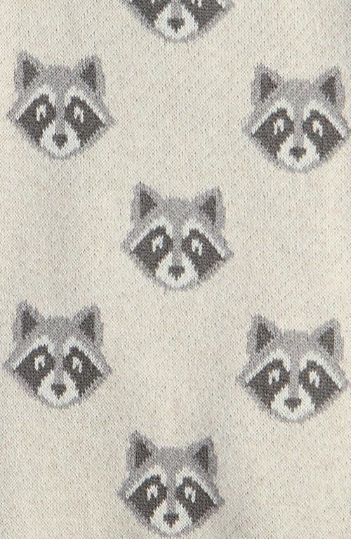 Tucker + Tate Raccoon Jacquard Cotton Sweater Romper In White