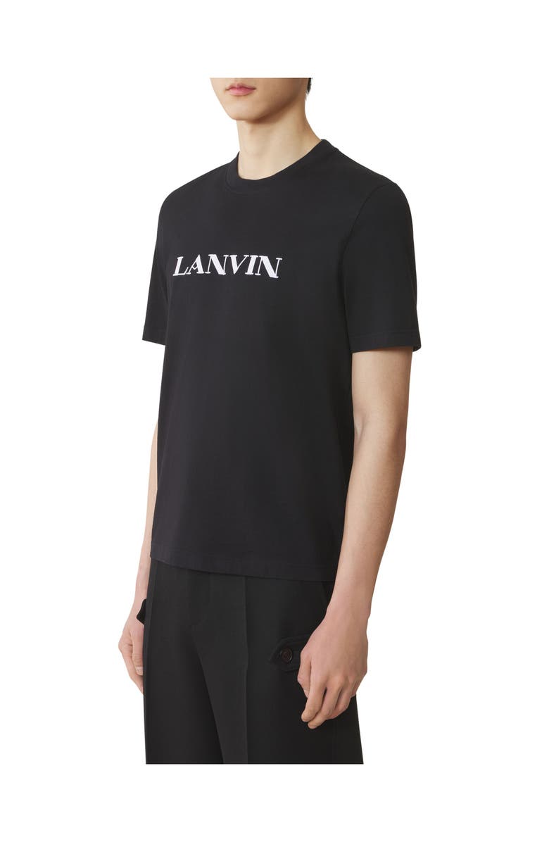 Lanvin Embroidered Cotton T-Shirt, Alternate, color, Black