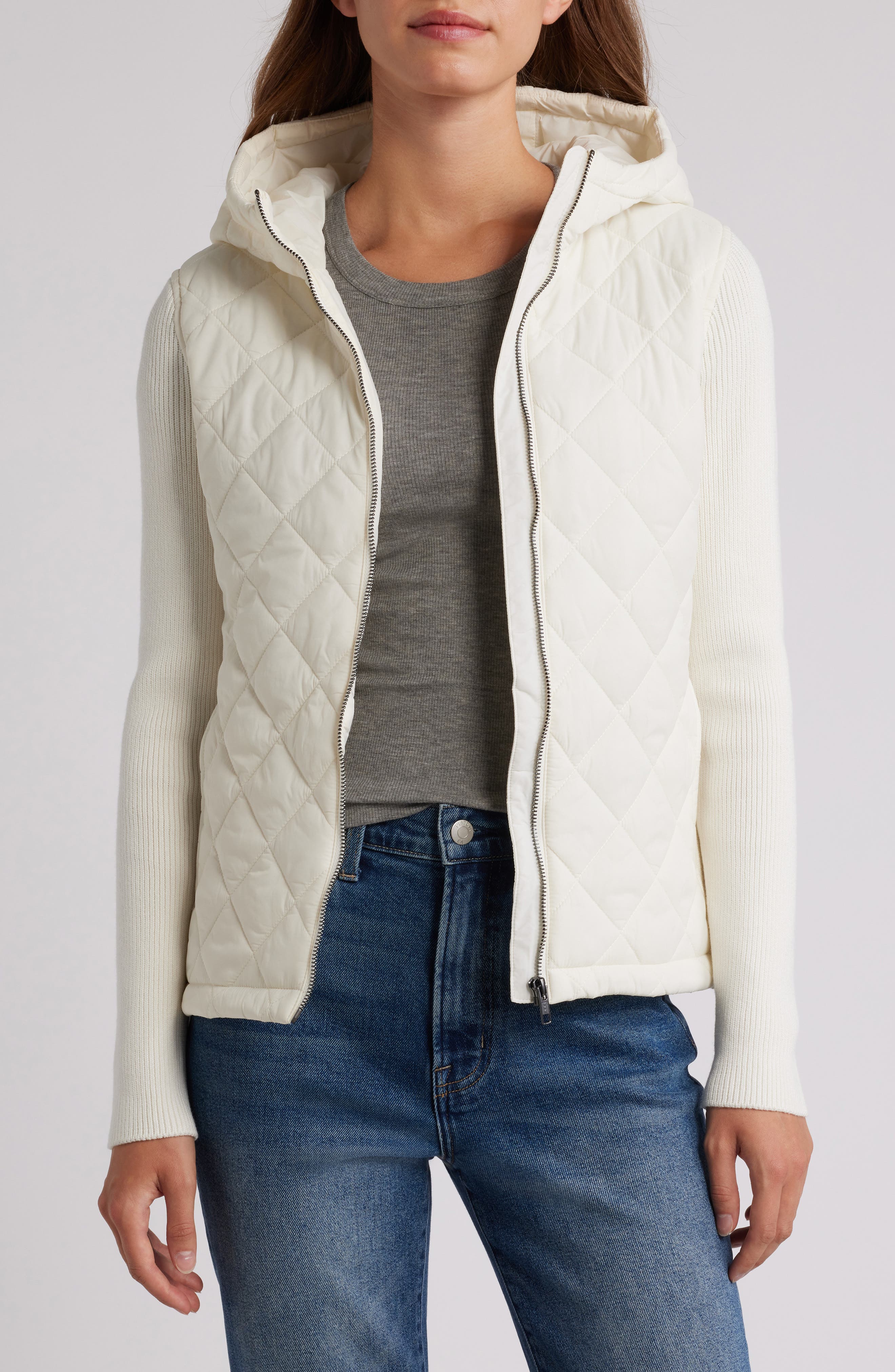 Liverpool Los Angeles Quilted Front Hooded Jacket