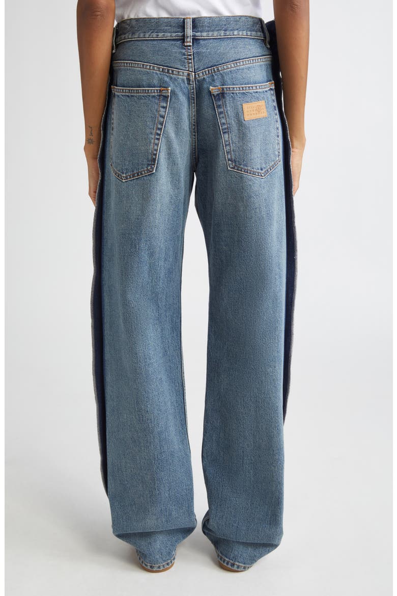 Deconstructed Straight Leg Jeans, Alternate, color, BLUE