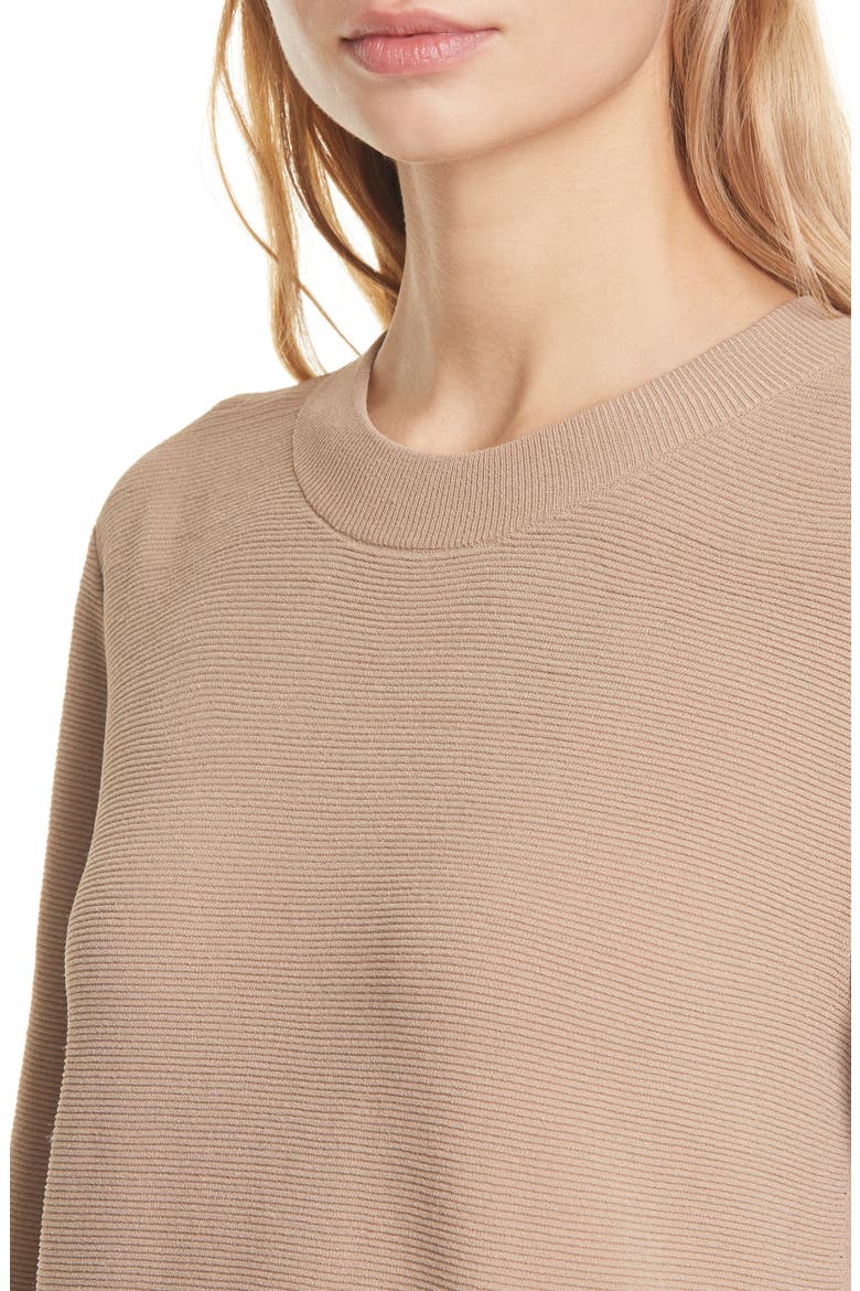 Long Sleeve Ribbed Sweater Dress, Alternate, color, TAN