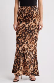 NIKKI LUND Freyja Leopard Print Maxi Skirt