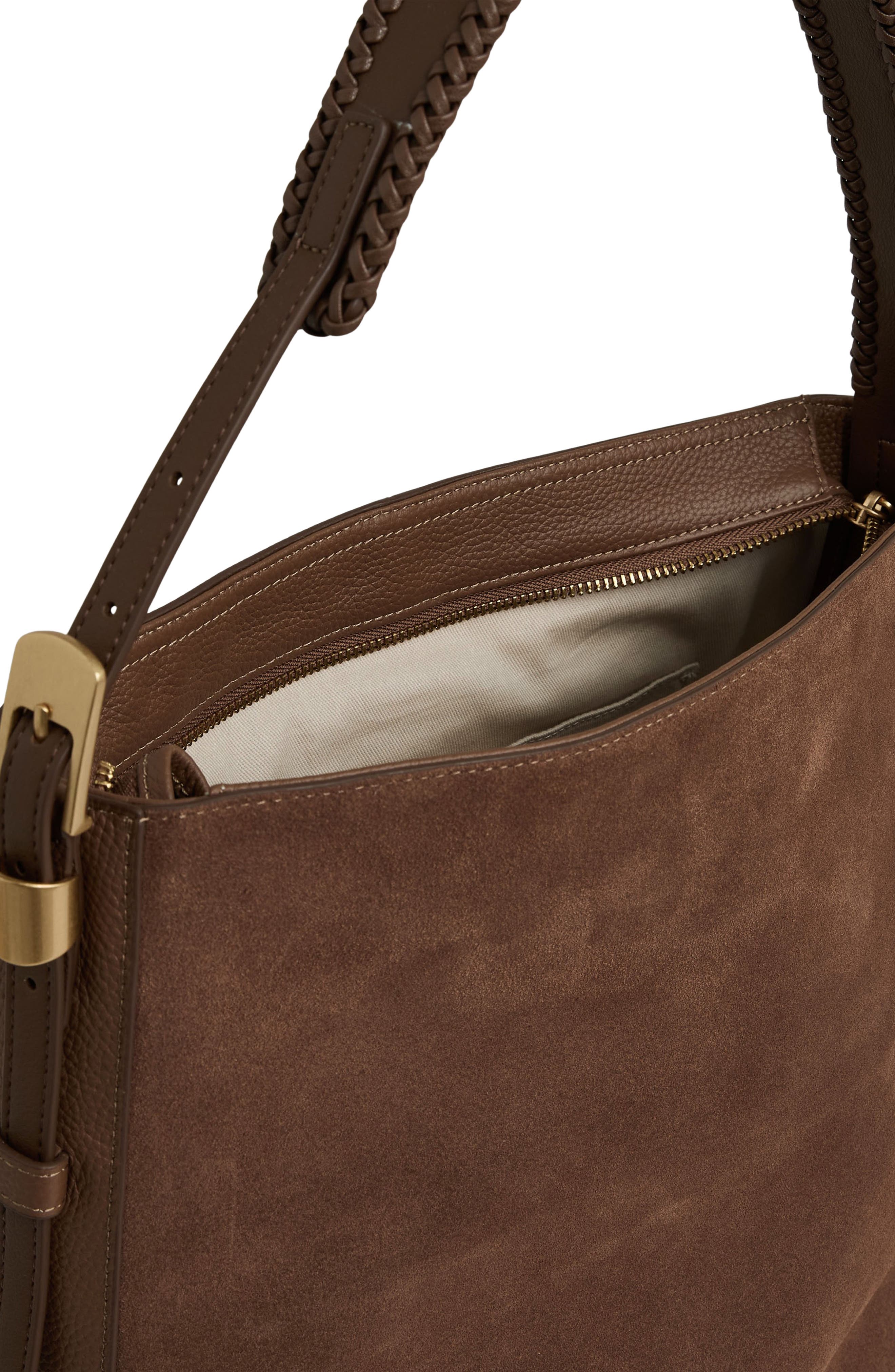 Reiss Shiba Suede Hobo Bag, Alternate, color, 