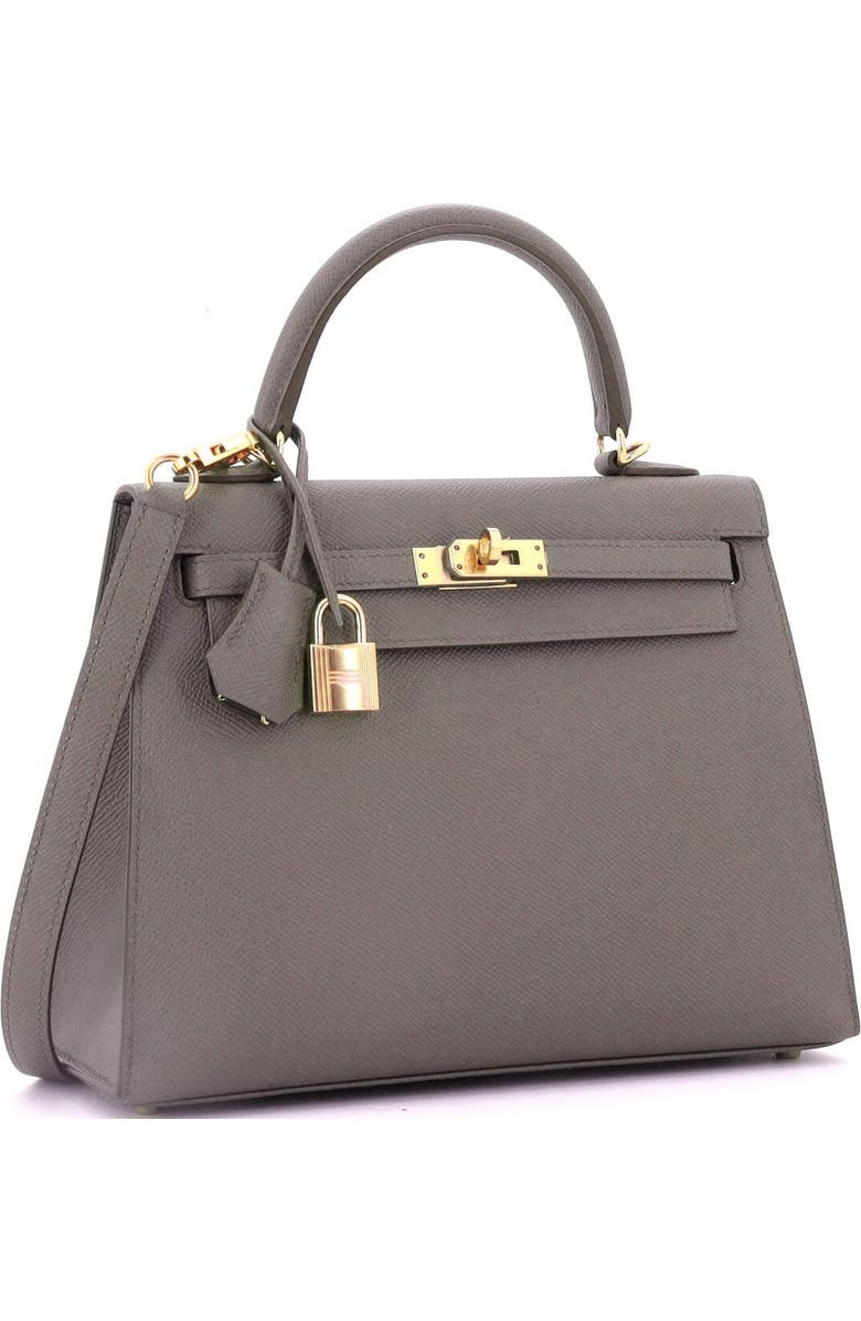 Pre-Owned Hermes Kelly Handbag Grey Epsom with Gold Hardware 25, Alternate, color,
