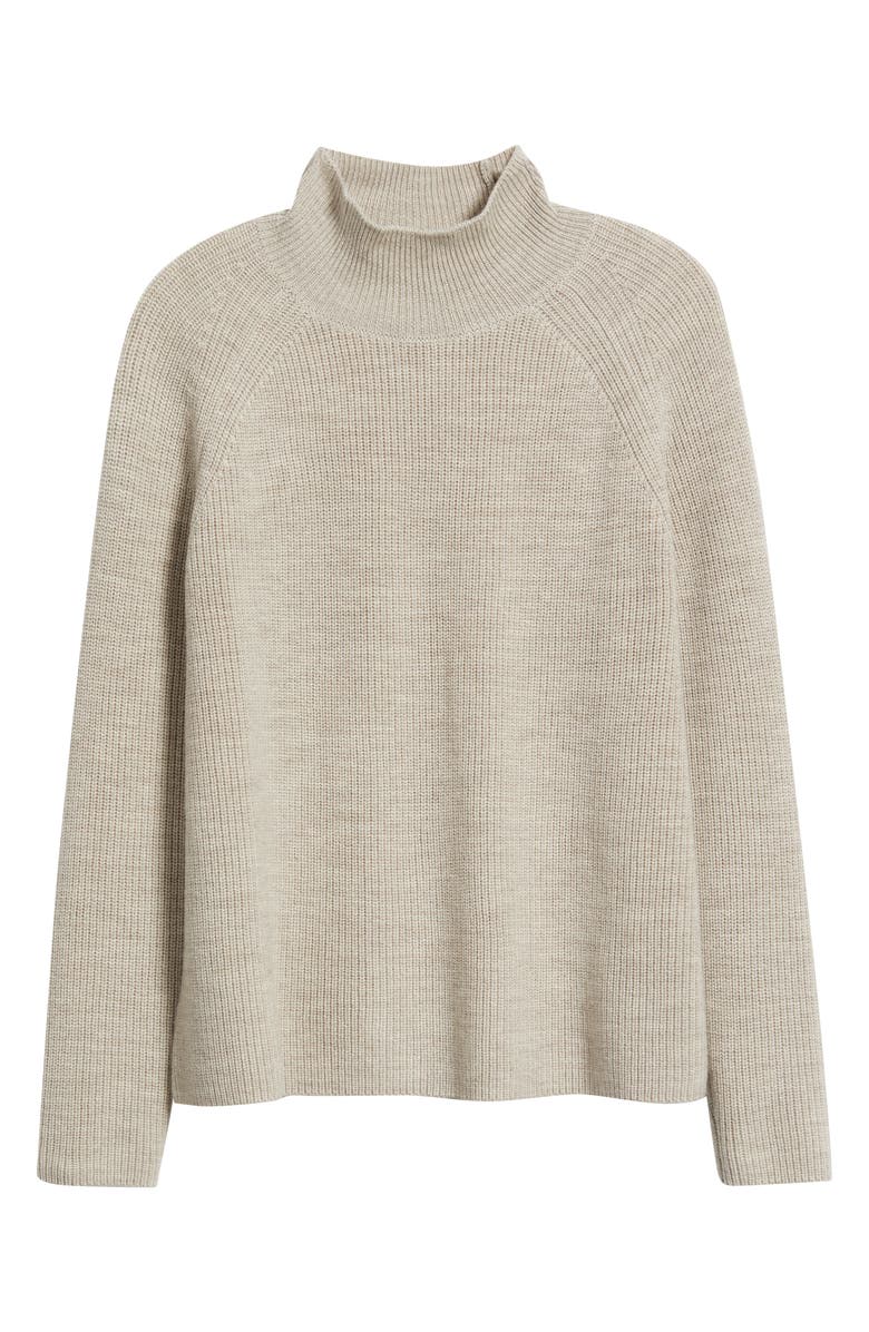 Eileen Fisher Raglan Sleeve Merino Wool Turtleneck Sweater, Alternate, color, Maple Oat