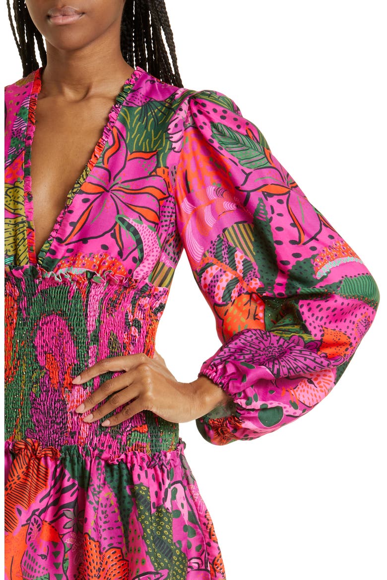Leopards Long Sleeve Minidress, Alternate, color, COOL LEOPARDS PINK