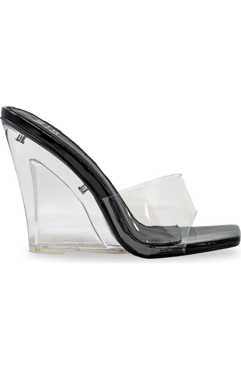 CHASE AND CHLOE Lucite Wedge Heel Sandal, Alternate, color,