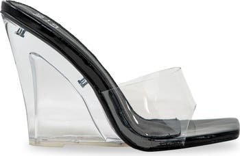 Lucite Wedge Heel Sandal