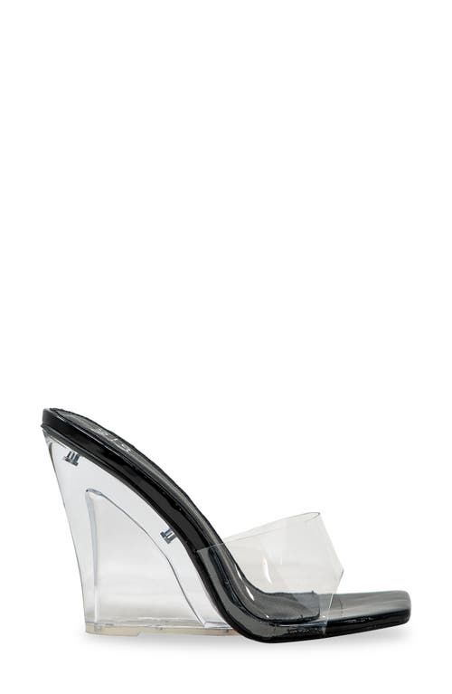 Chase & Chloe Chase And Chloe Lucite Wedge Heel Sandal