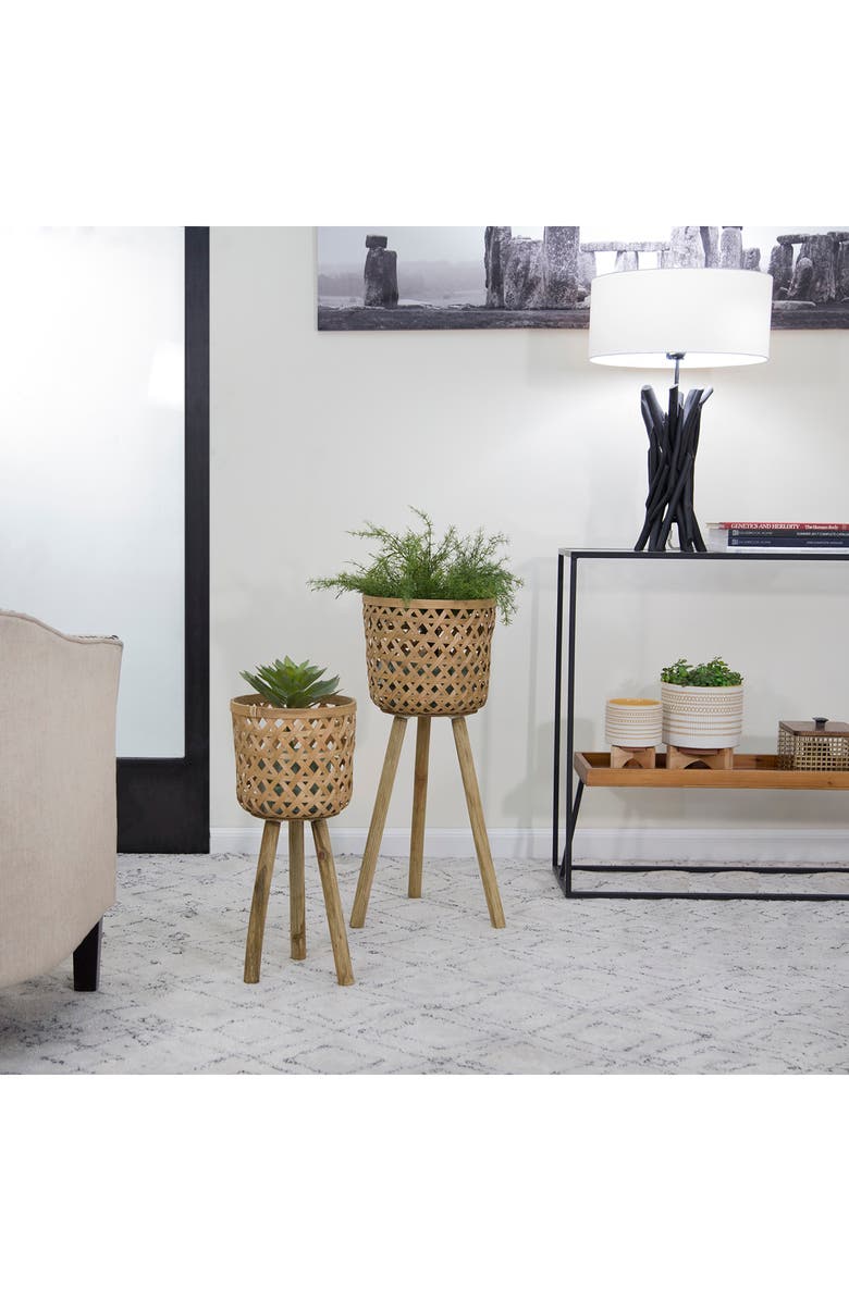 SAGEBROOK HOME SAGEBROOK Bamboo Planter on Stands - Set of 2, Alternate, color,