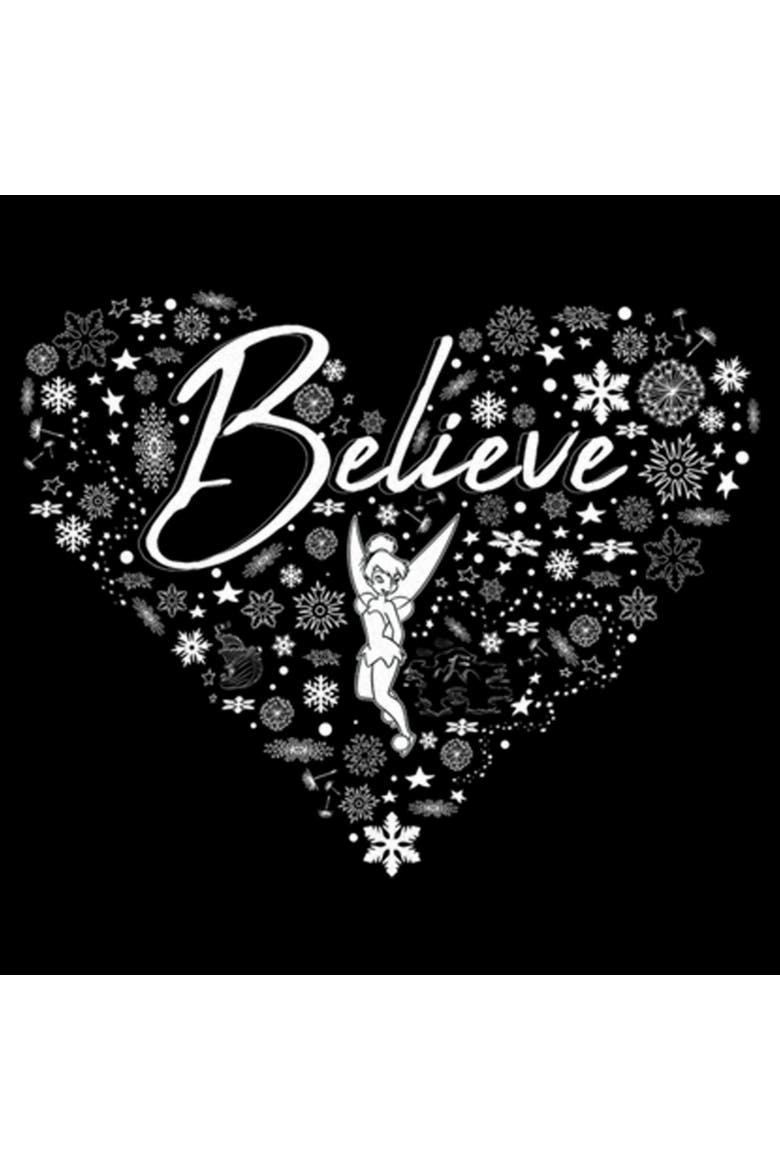 Women's Peter Pan Believe Christmas Snowflakes  Graphic T-Shirt, Alternate, color, Black