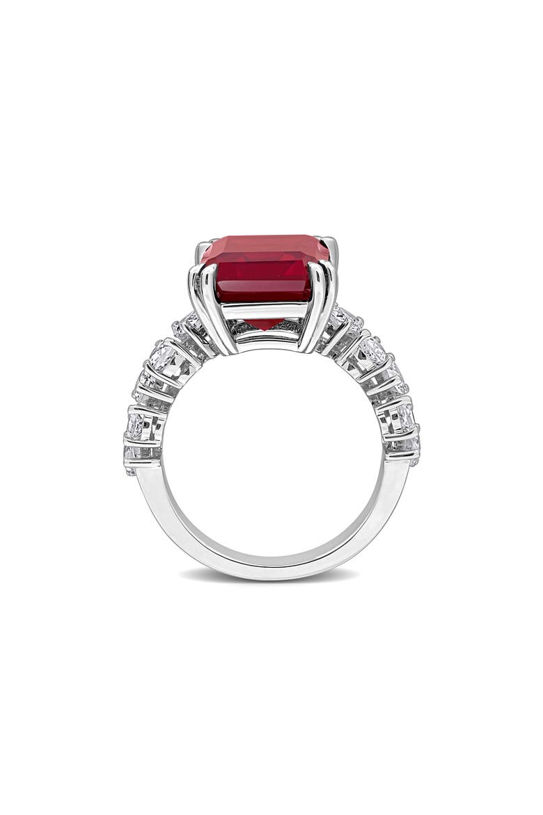 Lab Created Ruby & Sapphire Statement Ring, Alternate, color, RED