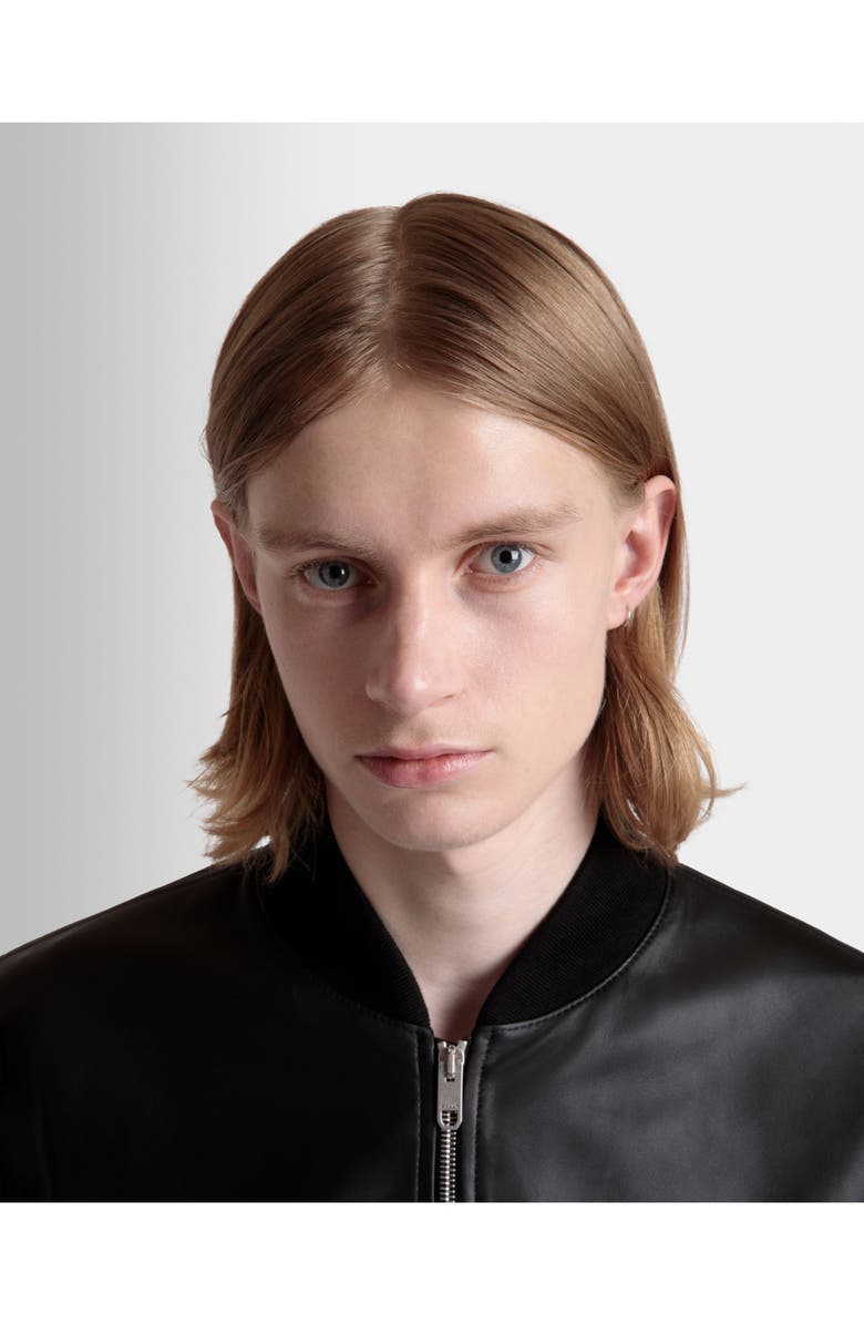 Bally Bomber in Leather, Alternate, color, Black