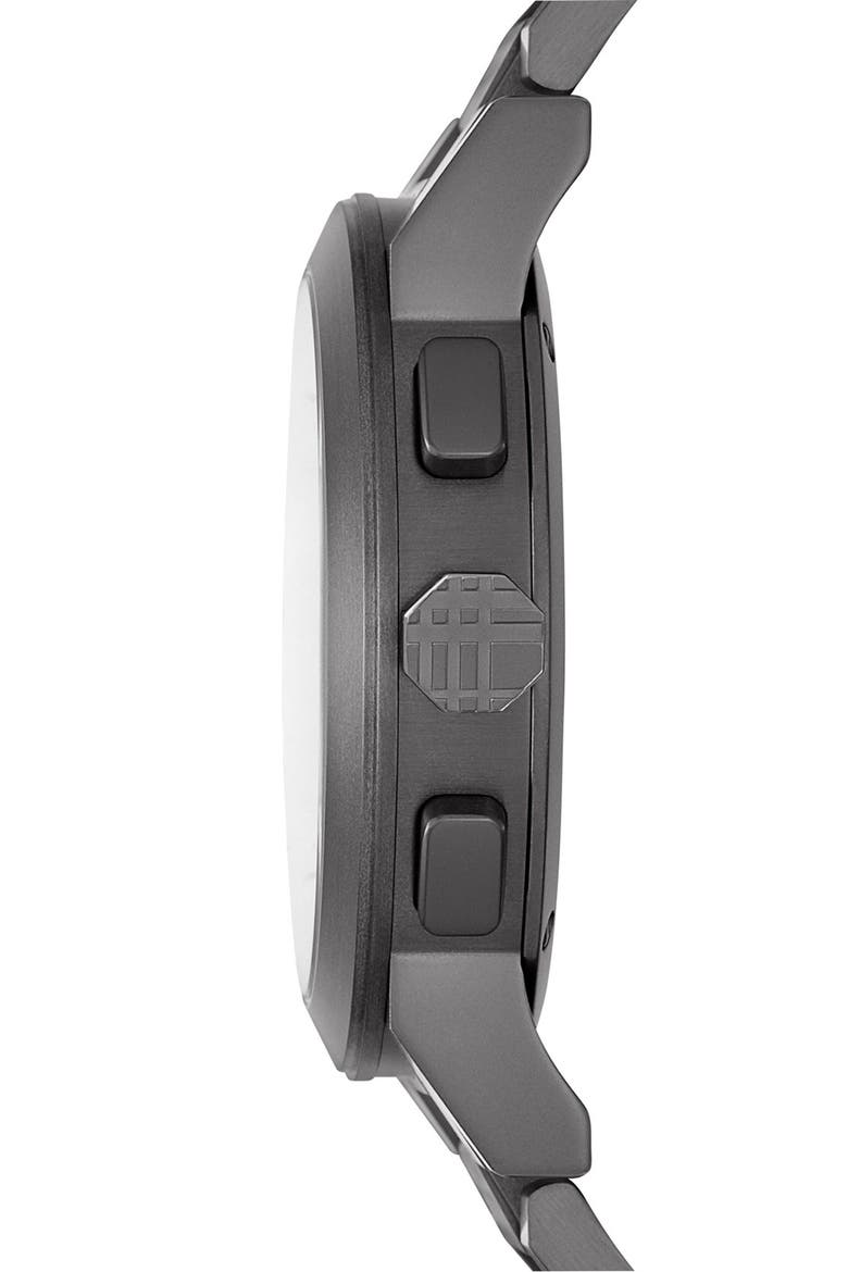 Large Chronograph Bracelet Watch, 42mm, Alternate, color, GUNMETAL
