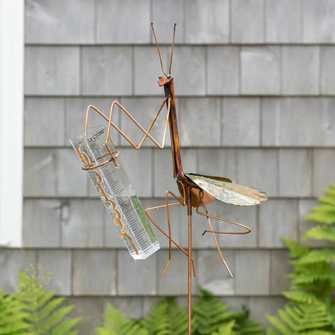 Praying Mantis Rain Gauge by Haw Creek Forge