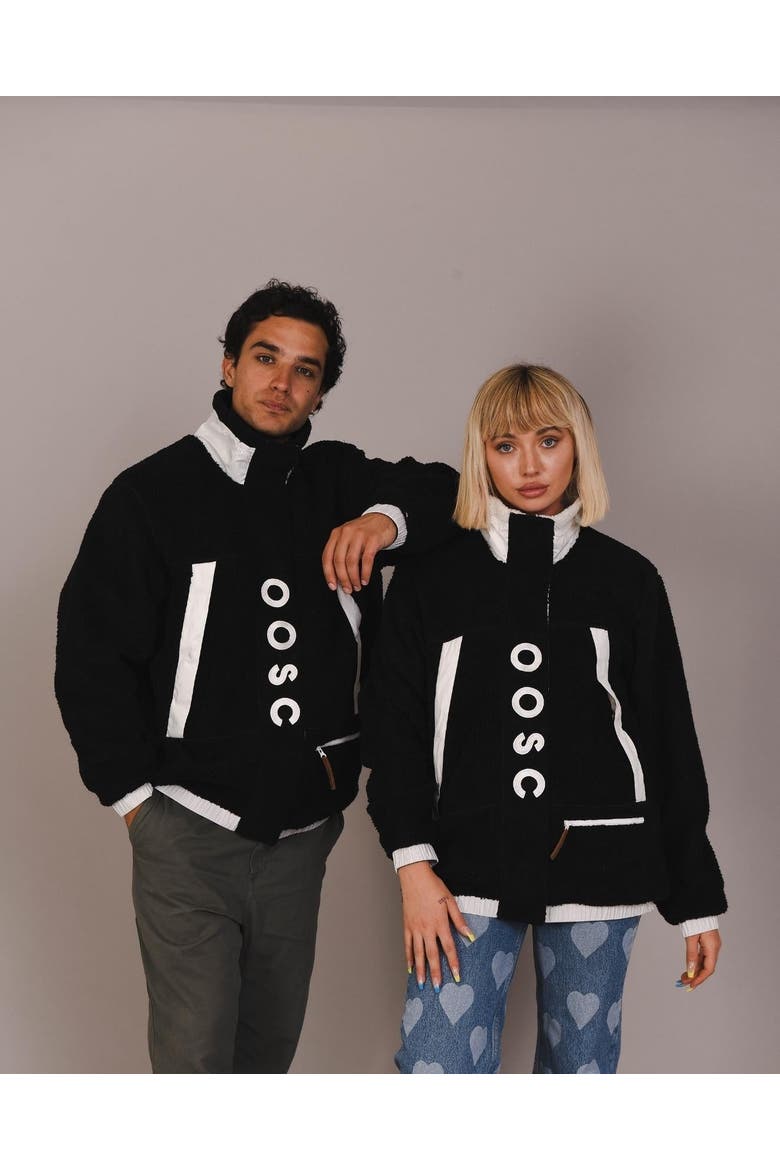 Fleece Jacket - Men's, Alternate, color, Black, white