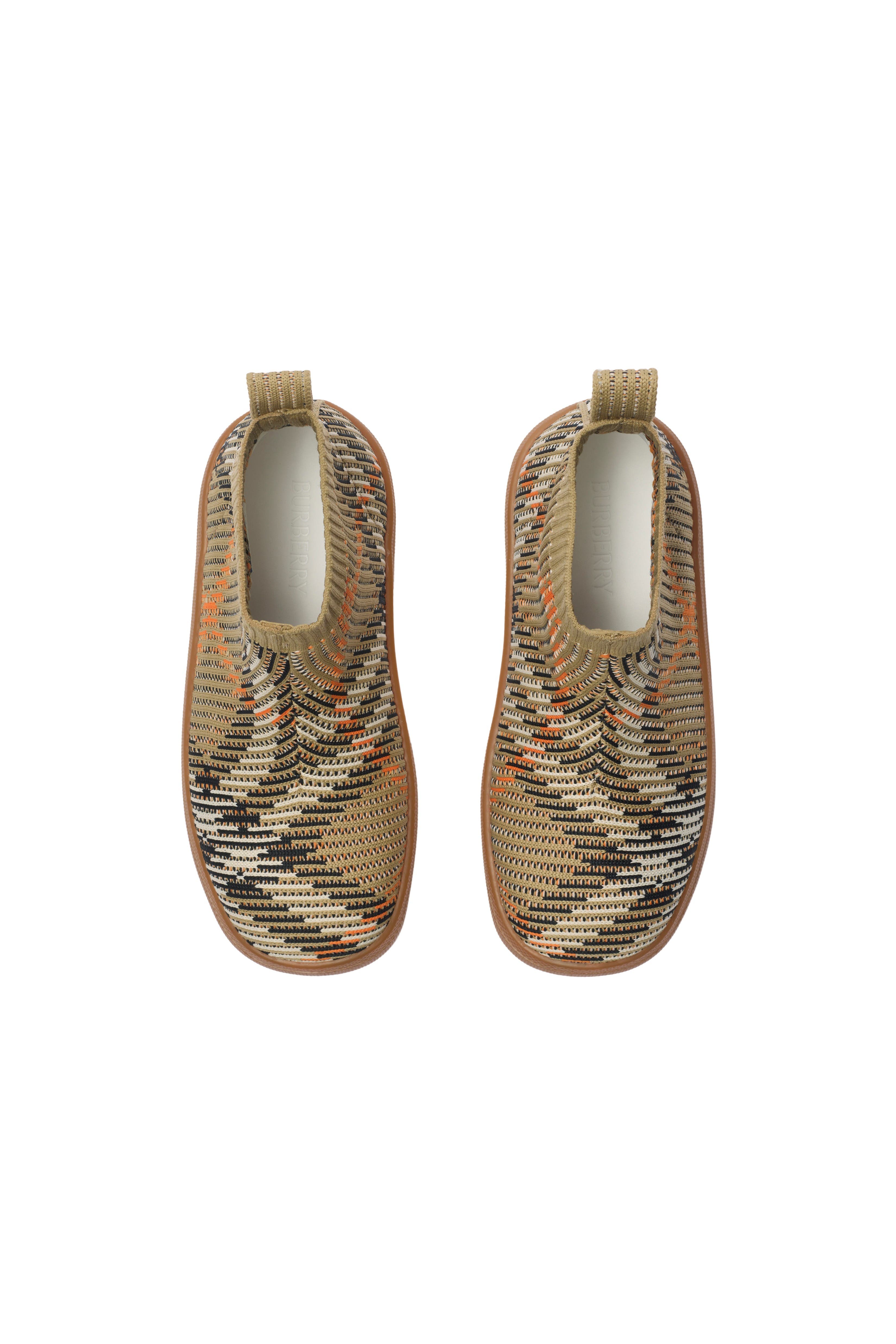 Burberry Check Sock Sneakers, Alternate, color, Sand