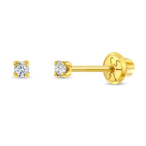 In Season Jewelry 14k Prong Set Diamond Little Earrings in Gold at Nordstrom, Size Small