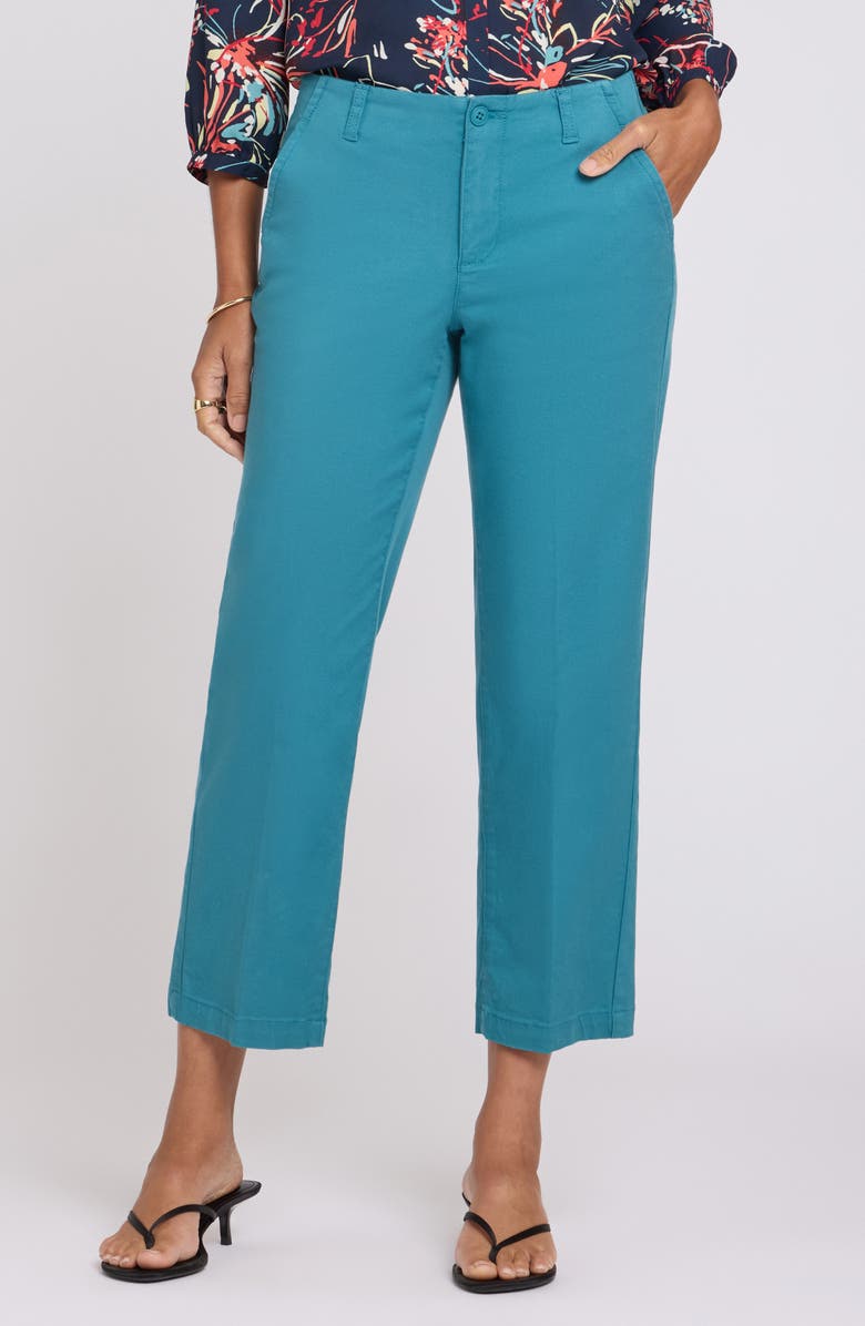 NYDJ Marilyn Ankle Straight Leg Twill Pants, Main, color, Harbor Blue