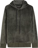 Daniel Buchler Angled Stripe Velour Pajama Hoodie