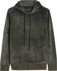 Daniel Buchler Angled Stripe Velour Pajama Hoodie