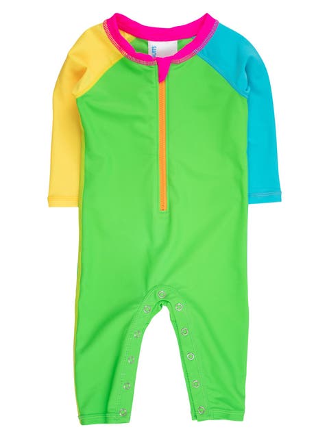 UPF50+ Sun Protected Full Length Long Sleeve Rash Guard One Piece Swimsuit