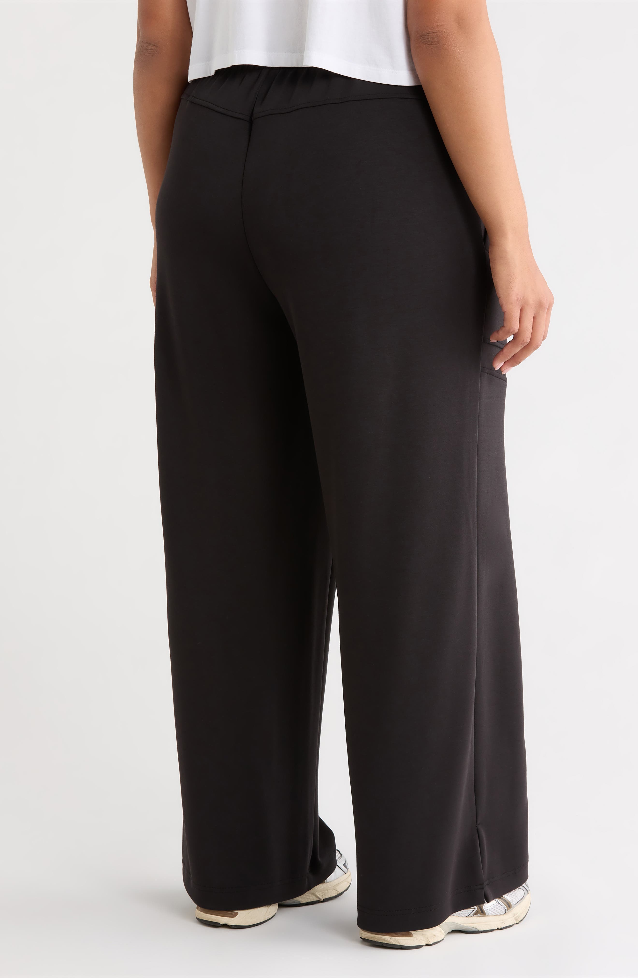 Yoke Detail Wide Leg Scuba Pants - image 2