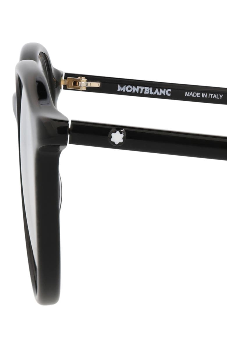 Montblanc 52mm Round Optical Glasses, Alternate, color, Black Transparent