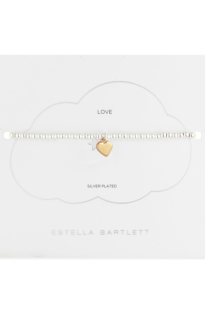 Estella Bartlett Sienna Heart & Moon Charm Bracelet, Alternate, color, 