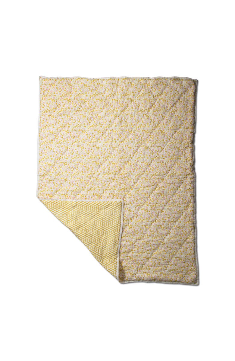 tag Wild & Free Multicolor Block Print Baby Quilt & Throw, Main, color, Yellow