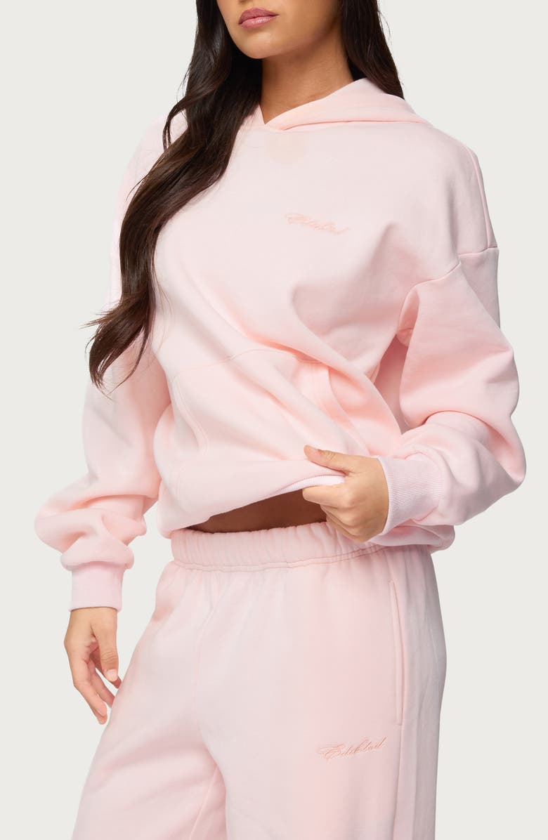 EDIKTED Basic Girl Oversize Fleece Logo Hoodie, Alternate, color, 